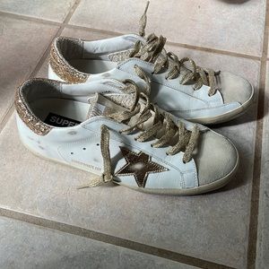 Golden Goose Private Edition Superstar Sneakers 39 Gold Glitter